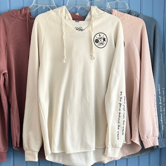 Crest Wave Wash Pullover Hoodie SALT - Your choice of sayings