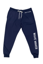 Load image into Gallery viewer, Wave Maker - Navy Joggers with choice of saying