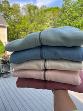 Load image into Gallery viewer, Crest Zip-up Hoodie GREEN SAGE - your choice of saying