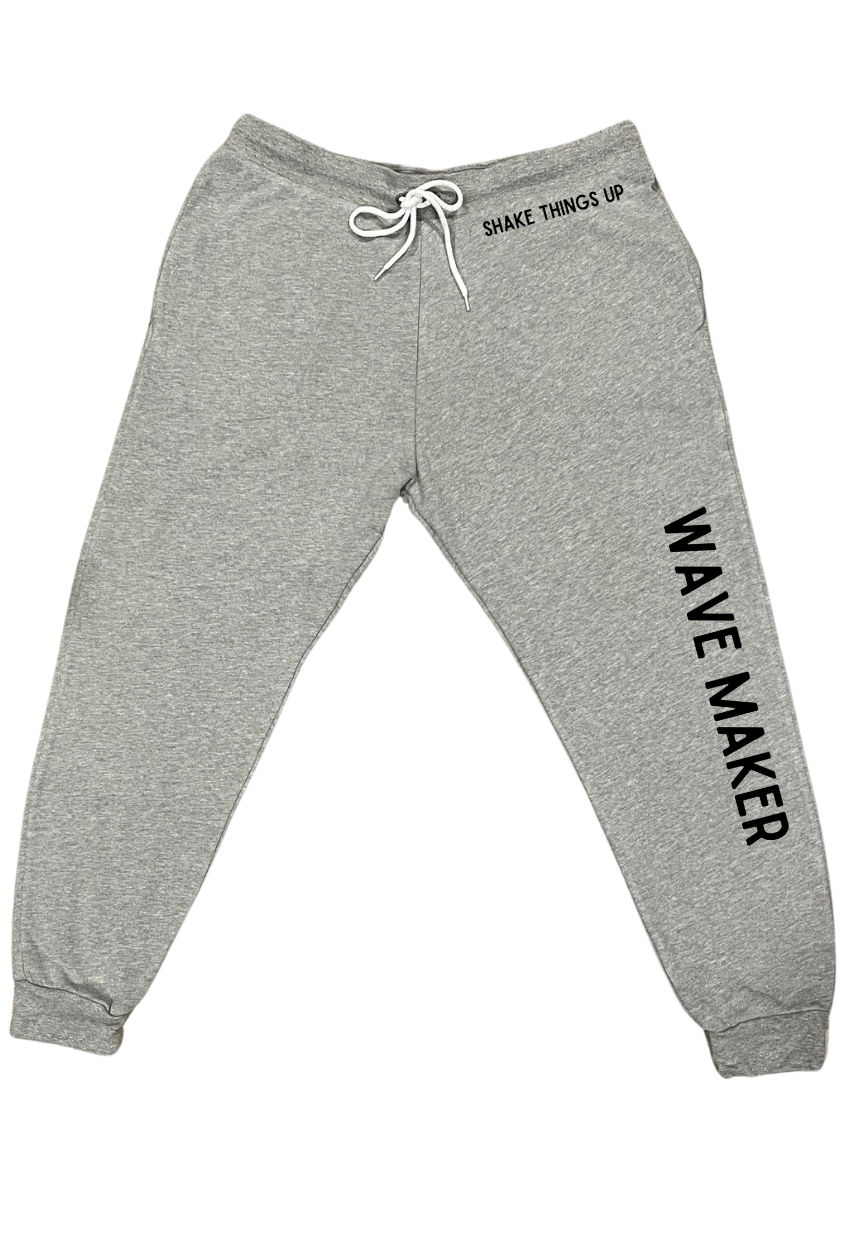 Wave Maker-Heather Joggers with choice of saying
