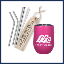 Load image into Gallery viewer, Wine Tumbler & Reusable Straw Set Gift Package