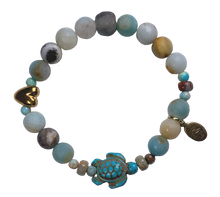 Load image into Gallery viewer, Live by Water Make Waves - Turtle Love Bracelet