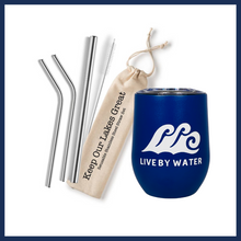 Load image into Gallery viewer, Wine Tumbler & Reusable Straw Set Gift Package