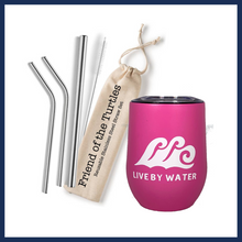 Load image into Gallery viewer, Wine Tumbler & Reusable Straw Set Gift Package