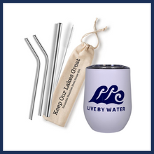Load image into Gallery viewer, Wine Tumbler & Reusable Straw Set Gift Package