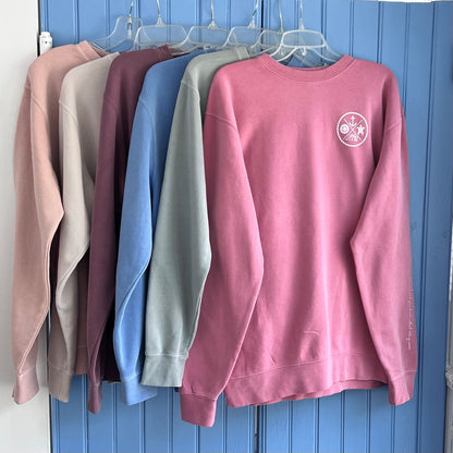 Crest Sweatshirt Unisex COASTAL BLUE-your choice of sayings