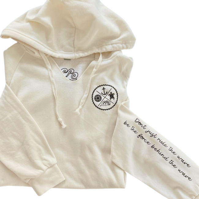 Crest Wave Wash Pullover Hoodie SALT - Your choice of sayings