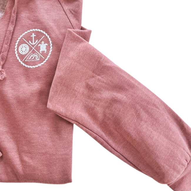 Crest Wave Wash Pullover Hoodie BEACHY RED-Your choice in sayings