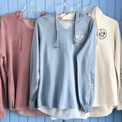 Crest Wave Wash Pullover Hoodie OCEAN-Your choice of sayings