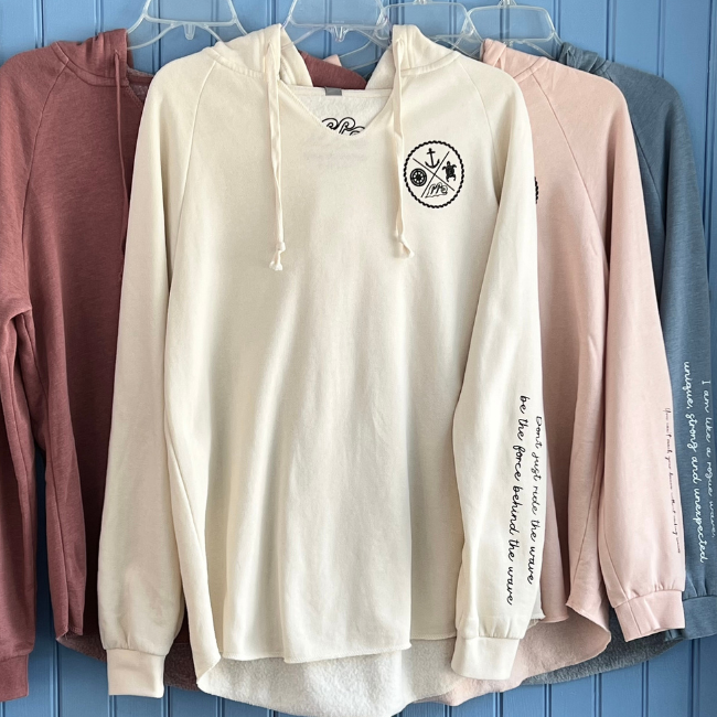 Crest Wave Wash Pullover Hoodie SALT - Your choice of sayings