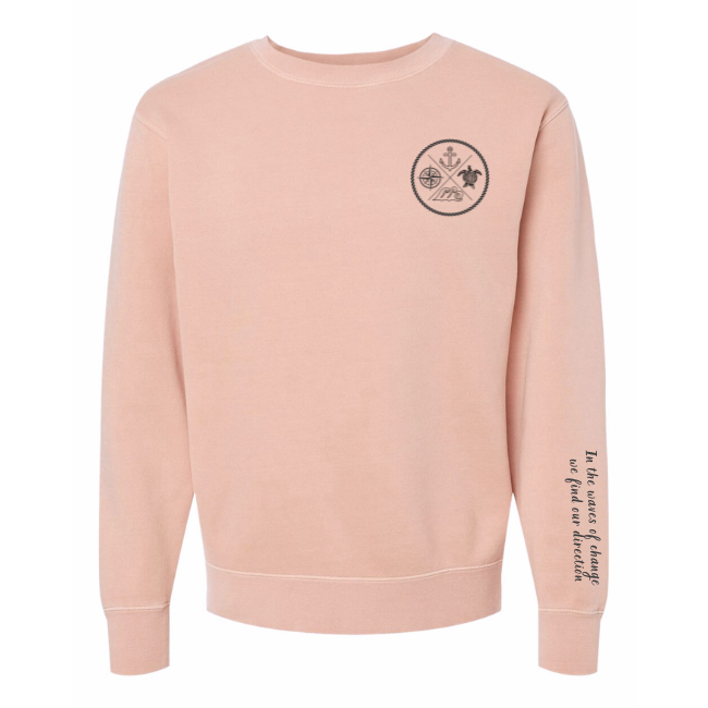 Crest Sweatshirt Unisex SOFT CORAL - your choice of sayings