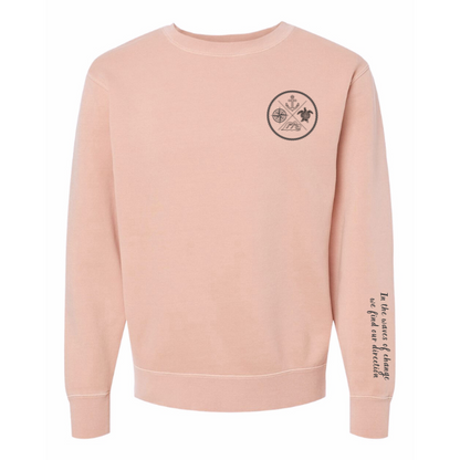 Crest Sweatshirt Unisex SOFT CORAL - your choice of sayings