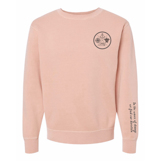Crest Sweatshirt Unisex SOFT CORAL - your choice of sayings