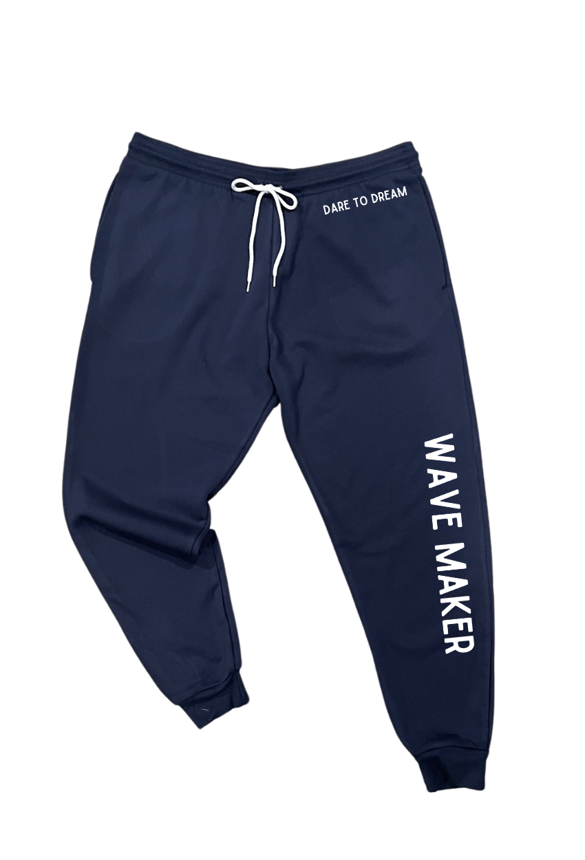 Wave Maker - Navy Joggers with choice of saying