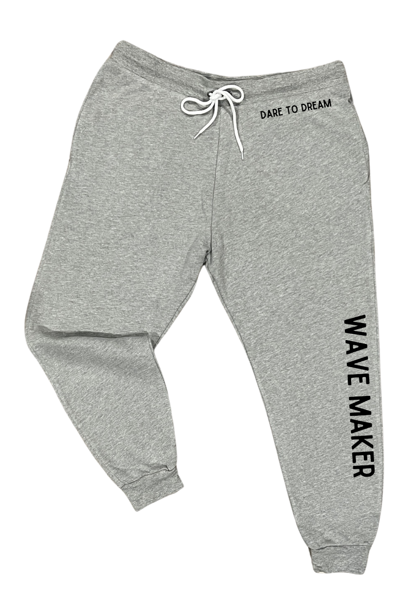 Wave Maker-Heather Joggers with choice of saying