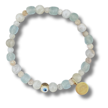 Load image into Gallery viewer, Evil Eye Bracelet in Sea Blues
