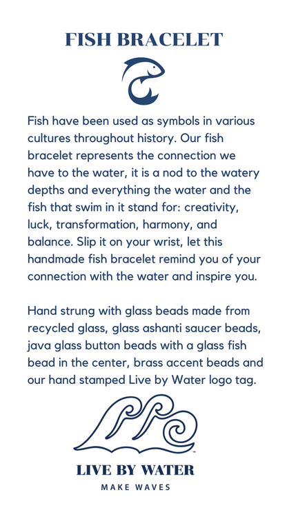 Fish Bracelet with Recycled Glass Beads