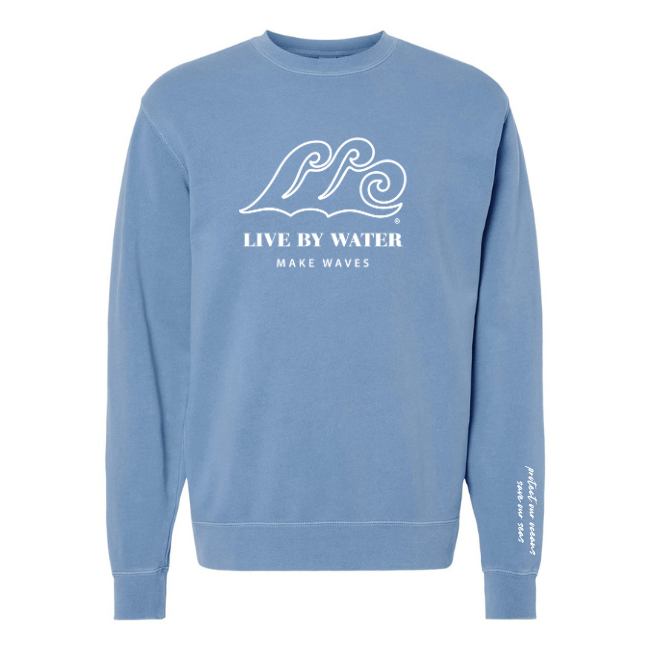 Live by Water Make Waves Logo Crewneck-5 Colors