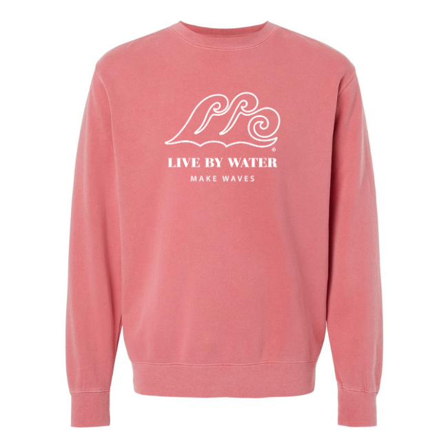 Live by Water Make Waves Logo Crewneck-5 Colors
