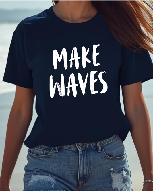 MAKE WAVES -Navy Tee