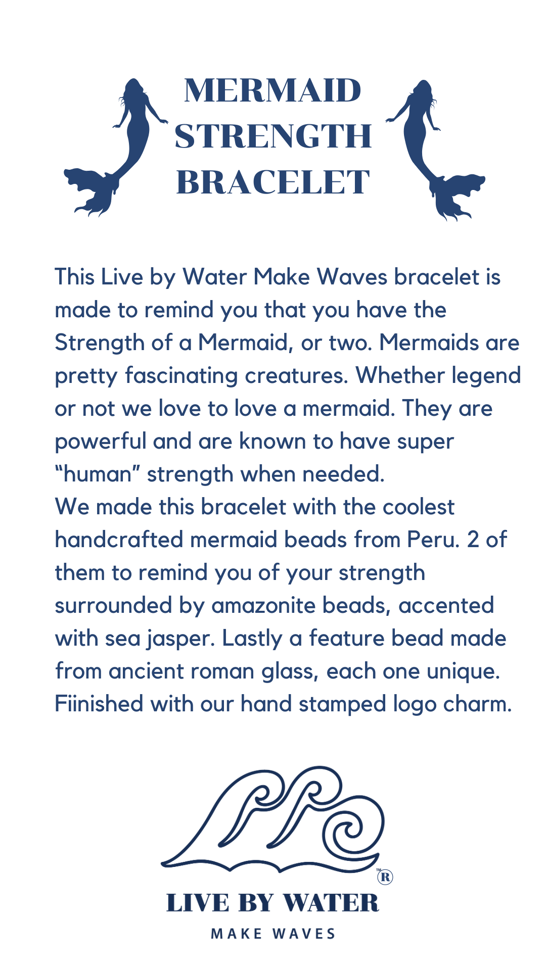 Live by Water Make Waves - Mermaid Strength Bracelet