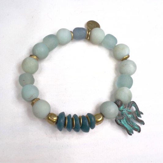 Octopus Bracelet made with Recycled Glass Beads