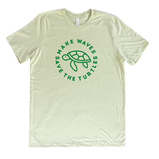 Original "Kelsey" Save the Turtles, Make Waves-Unisex T-Comes in 4 Colors