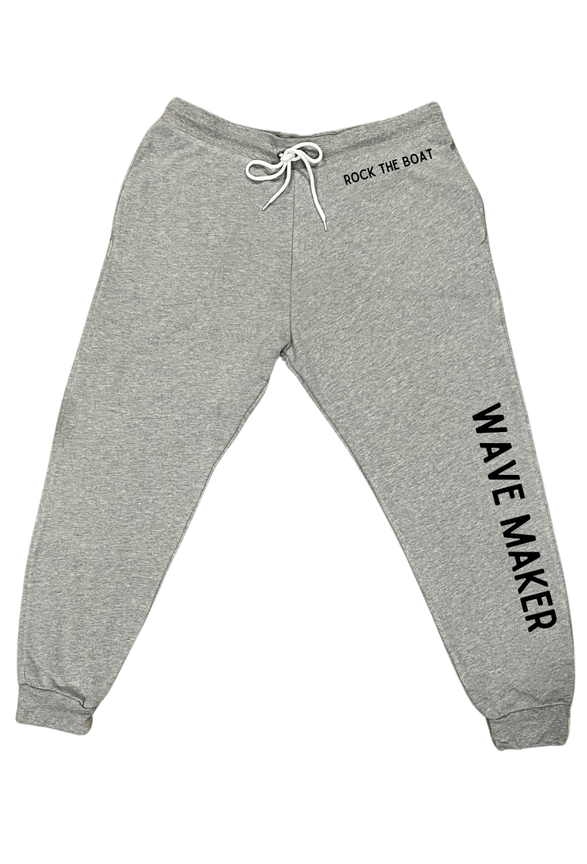 Wave Maker-Heather Joggers with choice of saying