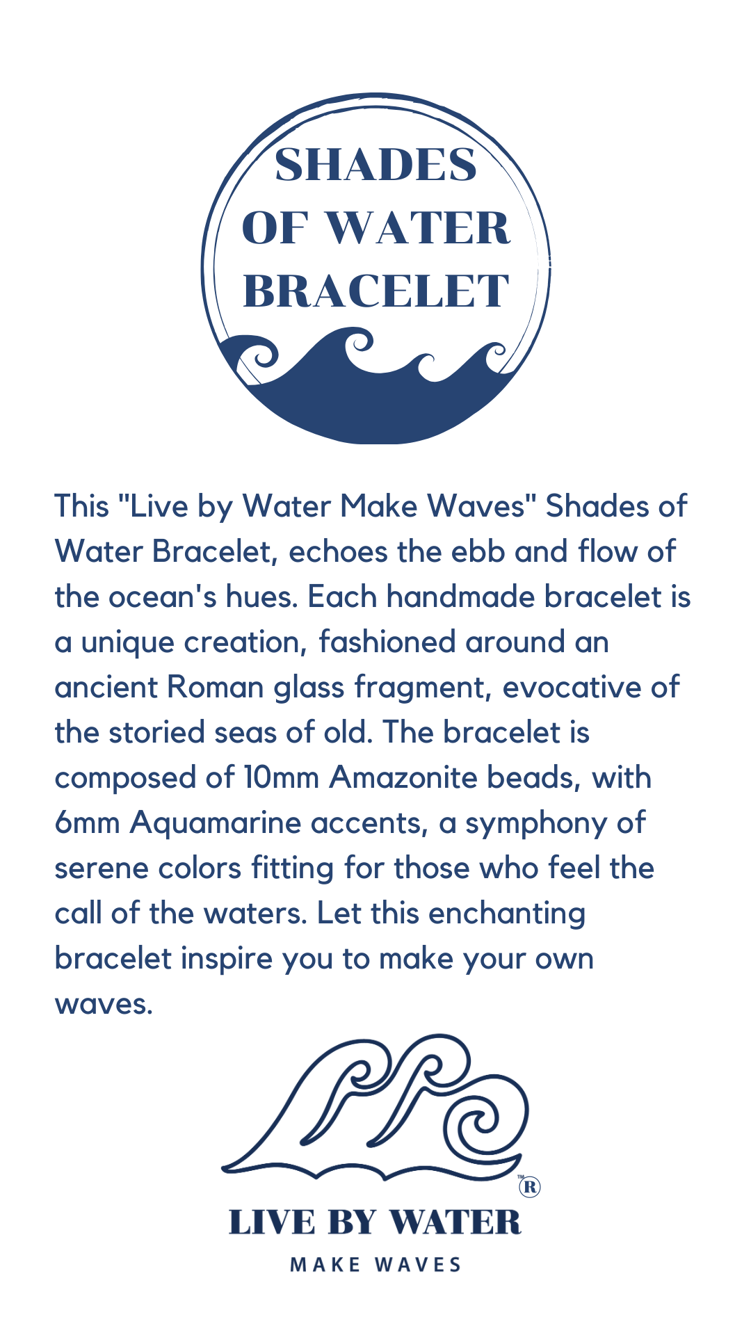 Live by Water Make Waves - Shades of Water Bracelet