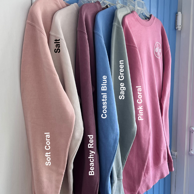 Crest Sweatshirt Unisex PINK CORAL-your choice of sayings