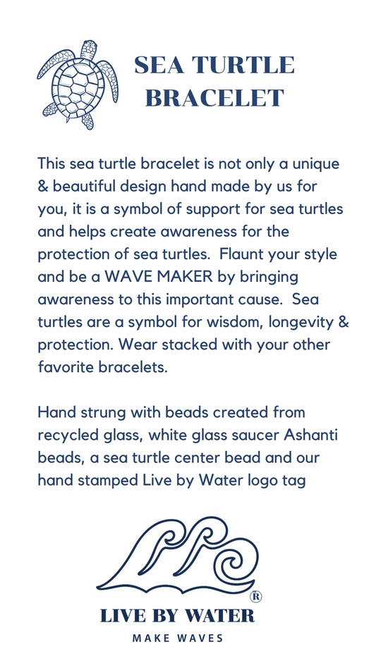 Sea Turtle Bracelet Amber-Made with Recycled Beads