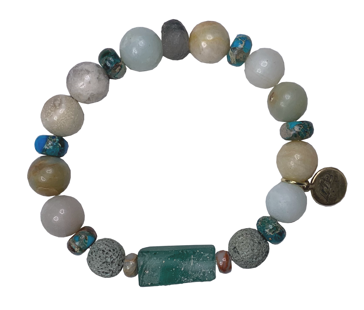 Live by Water Make Waves - Calm Water Lava Bead Bracelet