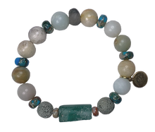 Load image into Gallery viewer, Live by Water Make Waves - Calm Water Lava Bead Bracelet
