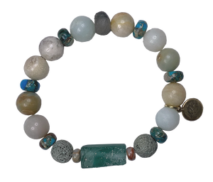 Live by Water Make Waves - Calm Water Lava Bead Bracelet