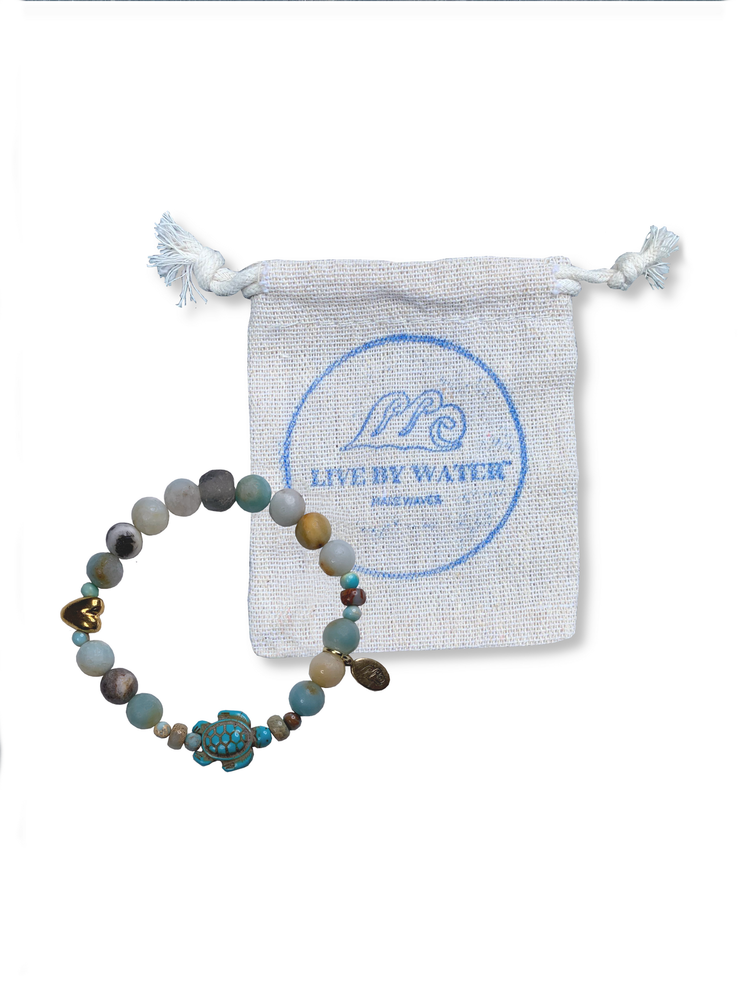 Live by Water Make Waves - Turtle Love Bracelet